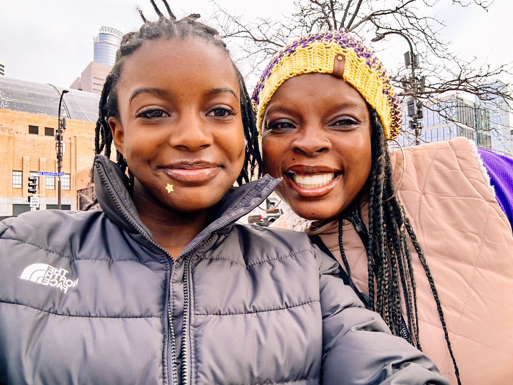 Two smiling Black ladies looking GORGEOUS 