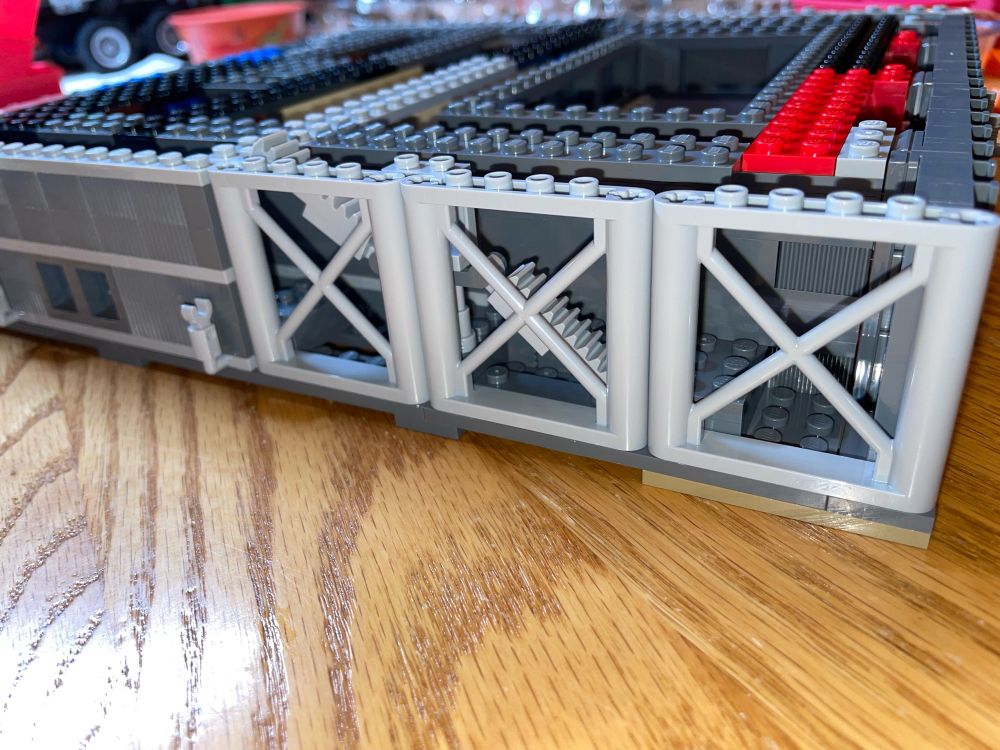 Lego made openings in the walls of the Artemis launchpad and you can see a second staircase here