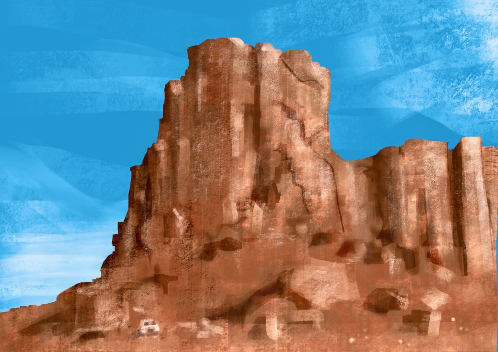 Speed paint of a stack rock formation similar to Arizona