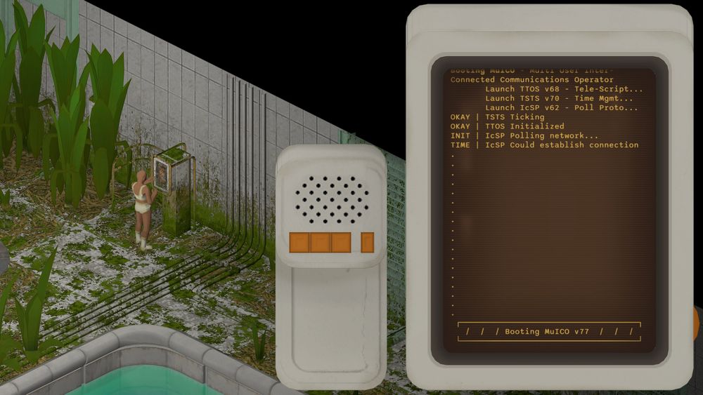 Player interacting with ship terminal