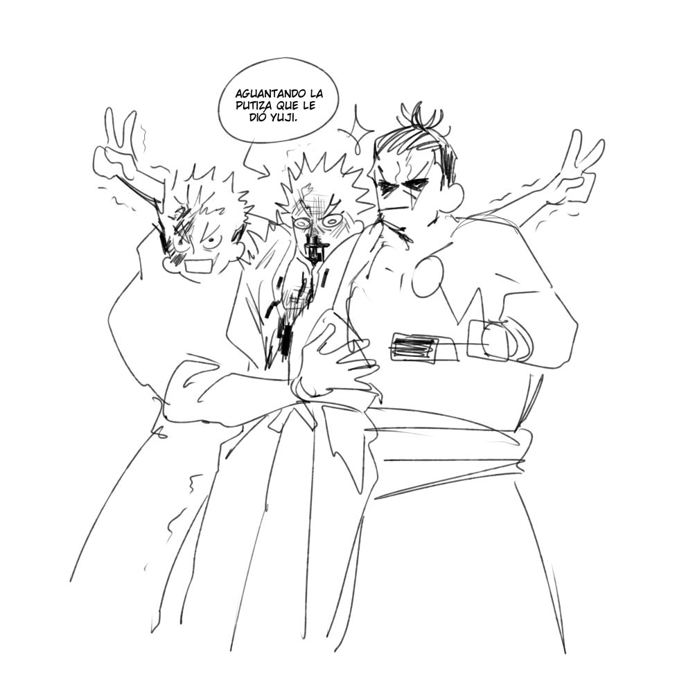 "Enduring the beating that Yuji gave him."