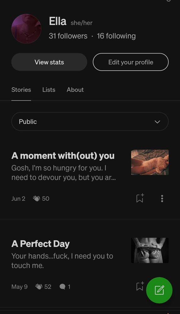 Screenshot of a Medium account