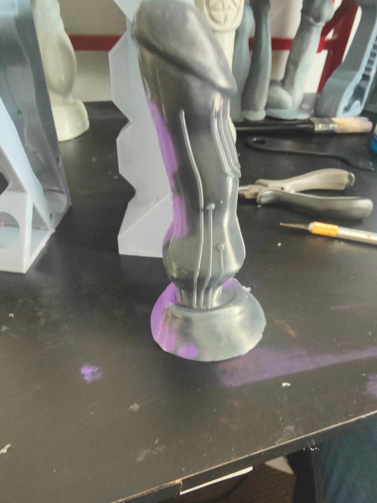 Purple and black custom sci-fi dildo called cyberwolf