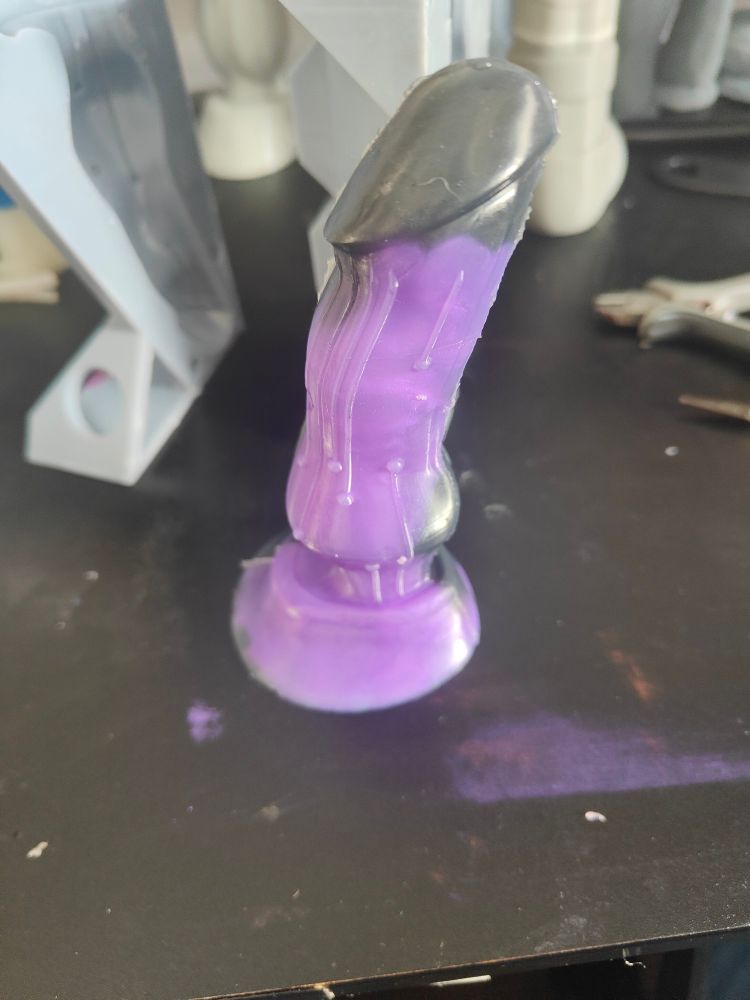 Purple and black custom sci-fi dildo called cyberwolf 