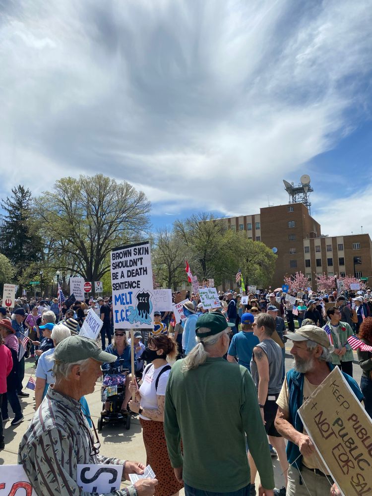 Protesters at capitol in Boise, Idaho. 