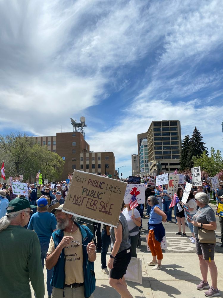 Protesters at capitol in Boise, Idaho. 