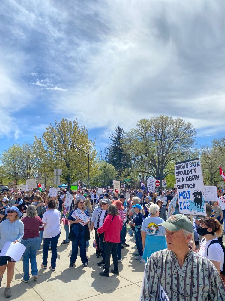 Protesters at capitol in Boise, Idaho. 