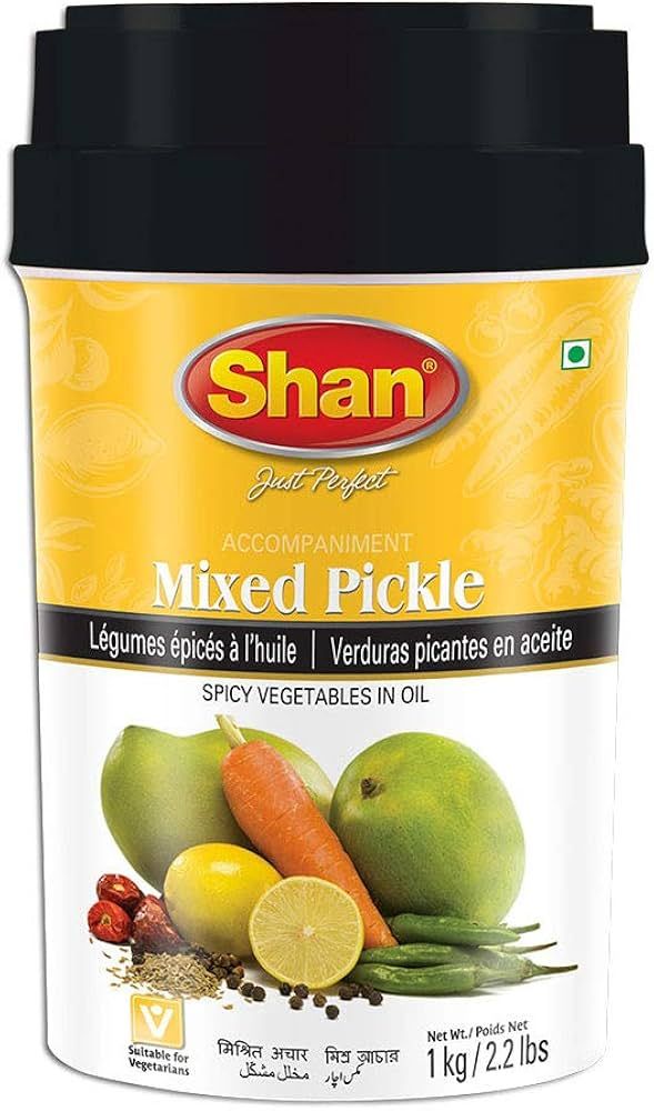 The 1kg bottle of Shan Mixed Pickle.