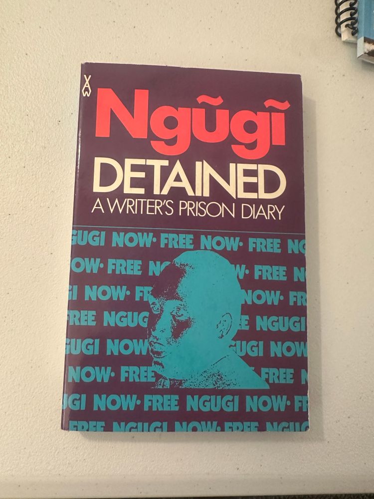 The cover of Ngugi’s book Detained: A Writer’s Prison Diary. 
