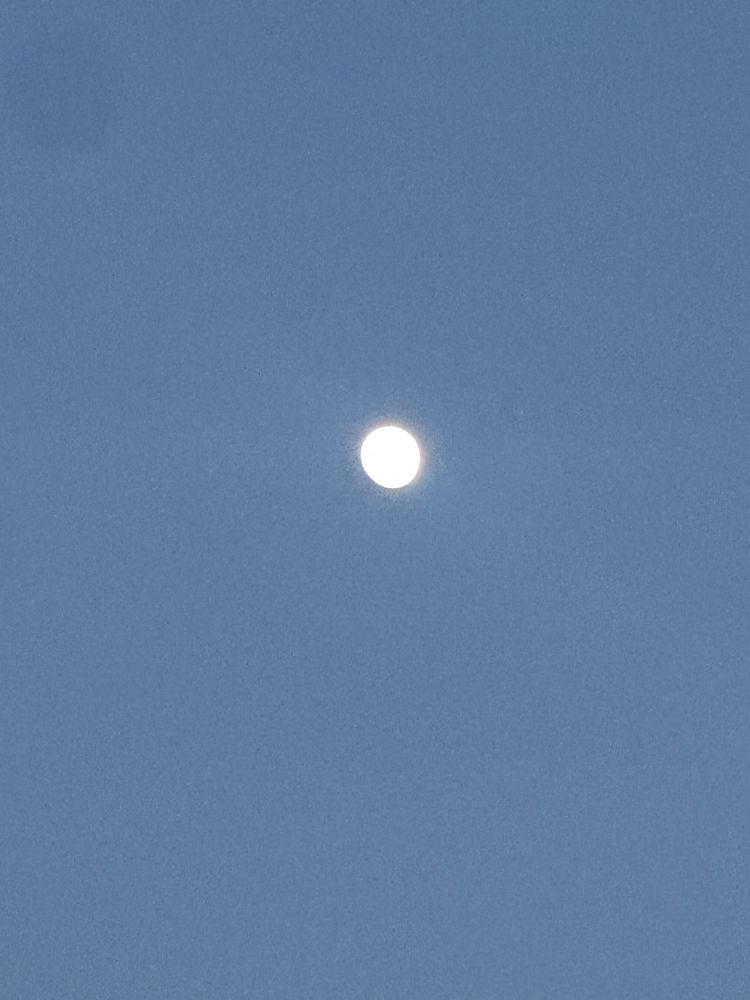 The moon and blue sky