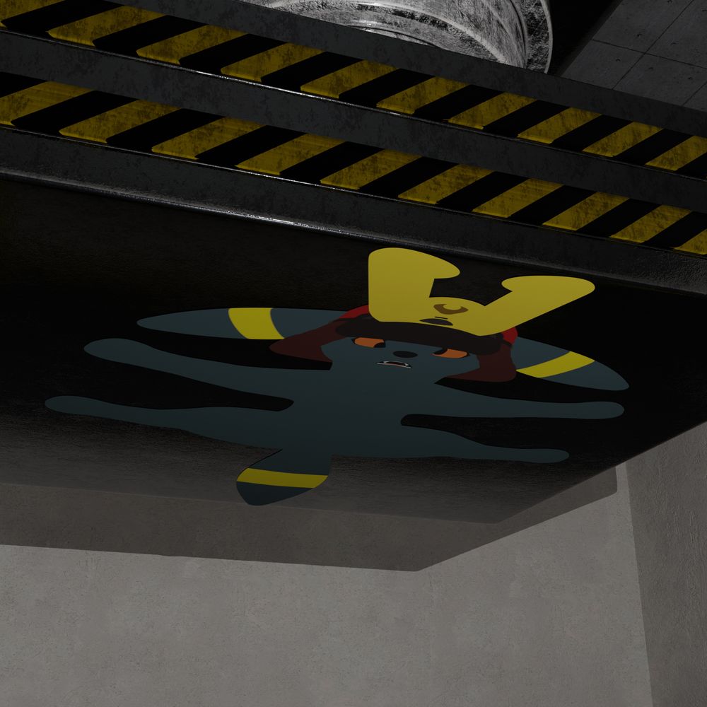 Epic, flattened and spread out across the same piston, likely after having been crushed repeatedly.
His body has spread like dough, causing him to cover more of the piston.
He is stuck fast, no longer peeling away from the metal.