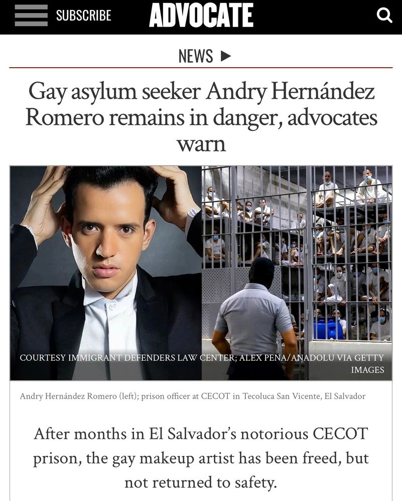 The Advocate: Gay asylum seeker Andry Hernández Romero remains in danger, advocates
warn