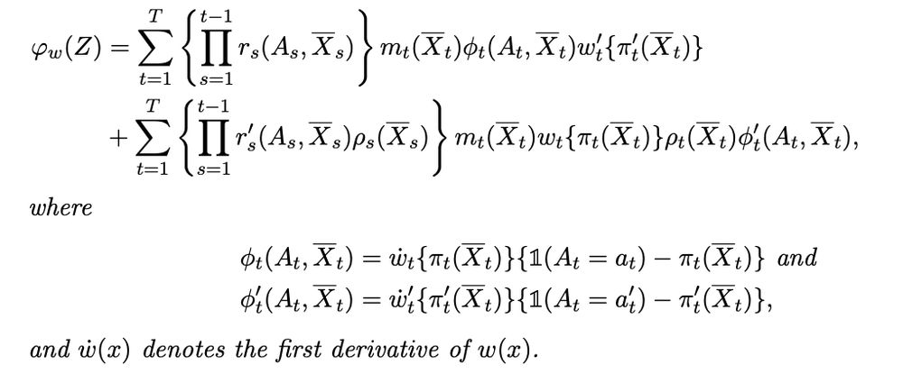 Second half of EIF, w/ additional novel term involving covariate density ratio across regimes