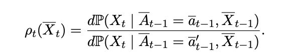 Covariate density ratio across two target regimes