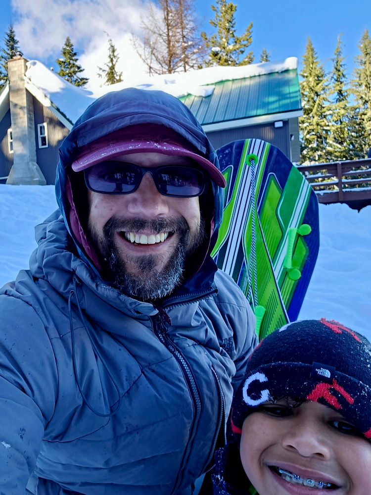 The boy and I sledding at The Spokane Mountaineers chalet.