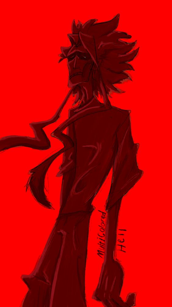 A digital painting of Toshinori. He looks down at the viewer frowning.