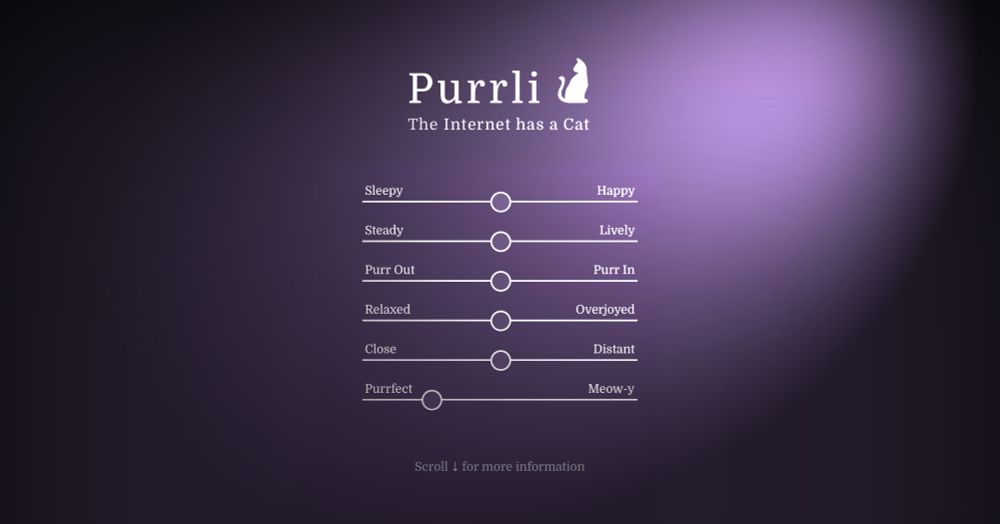 The Internet has a Cat! Meet Purrli, the online cat purr generator.