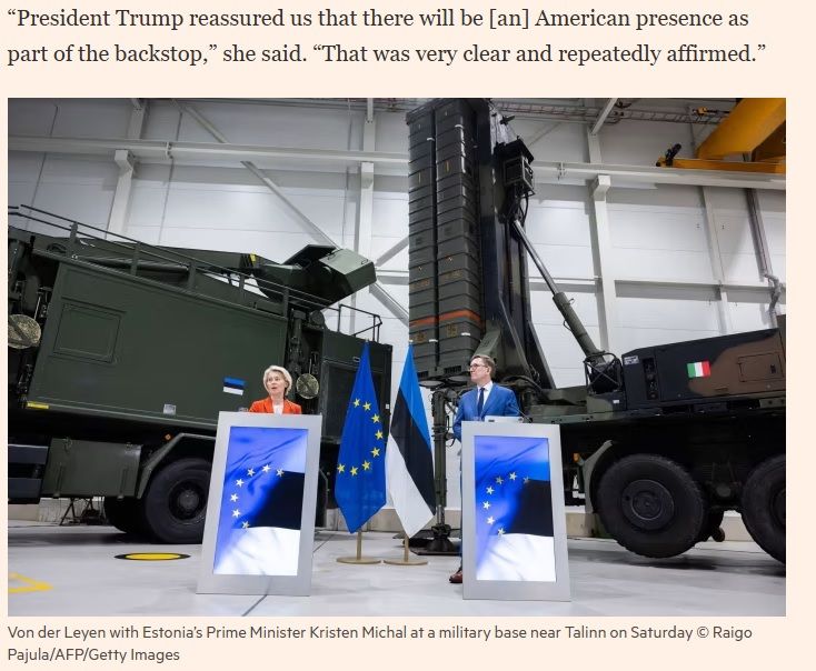 “President Trump reassured us that there will be [an] American presence as part of the backstop,” she said. “That was very clear and repeatedly affirmed.” 