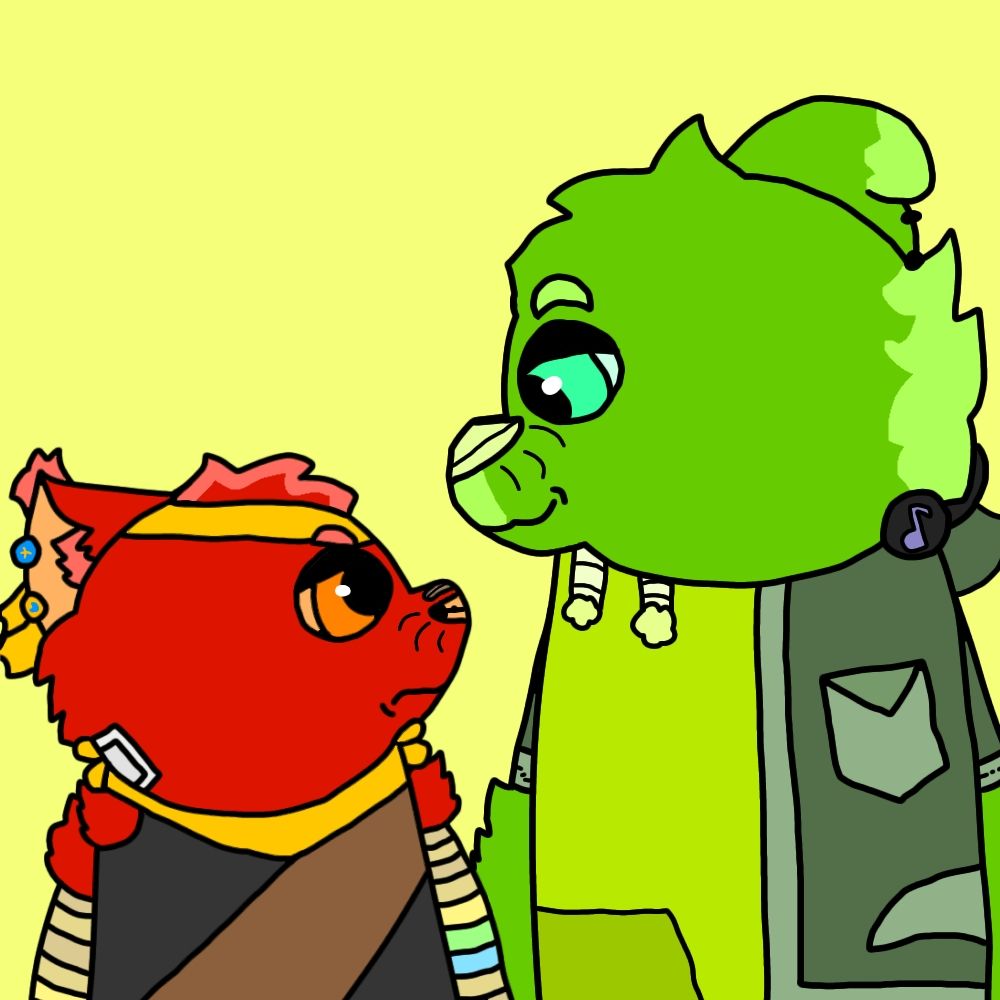 Red Looking At a Smug Green