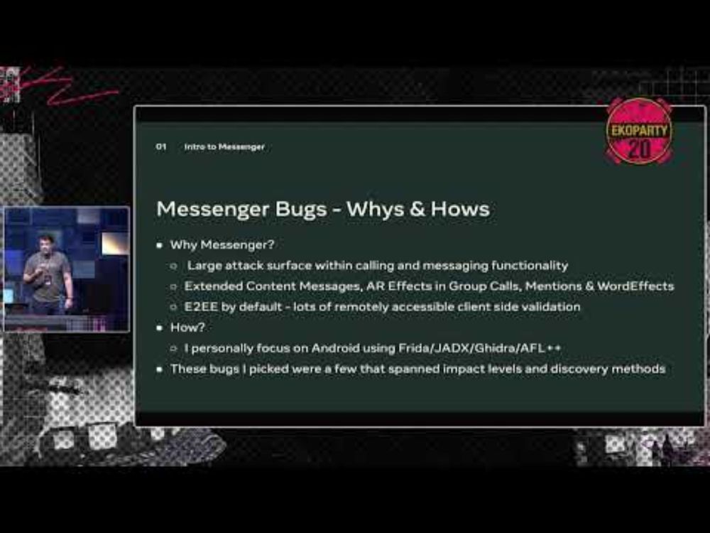 Facebook Messenger Bug Hunting - A Bug's E2E Lifecycle -Samuel Cohen y Luke McLaren - Ekoparty 2024