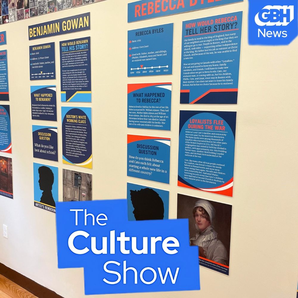 Photo of the new exhibit Unearthing Childhood with the GBH News logo and The Culture Show logo. 