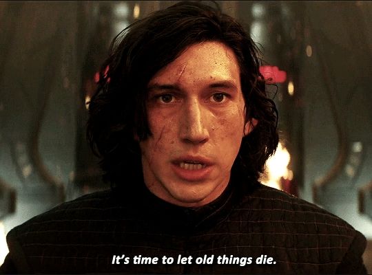 Ben Solo had his breaking point and said "It's time to let old things die" of course he wasn't completely right, but he is always Dramatic to the core