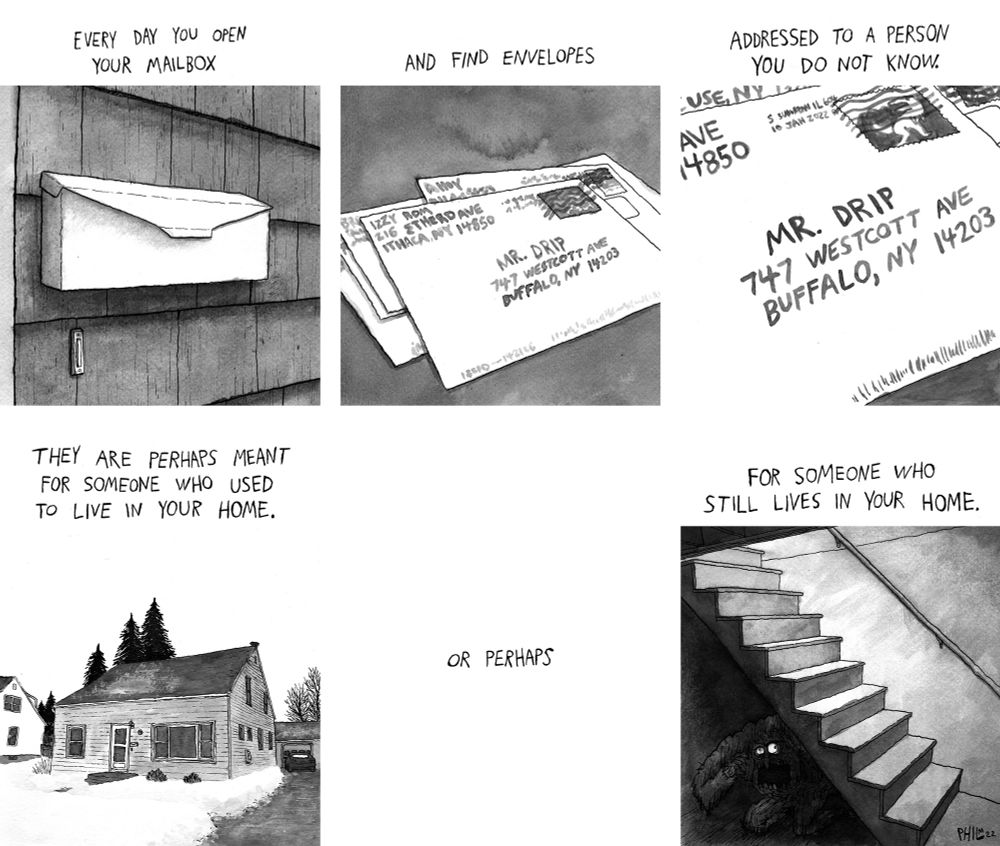 A six panel comic written and illustrated by Phil McAndrew.