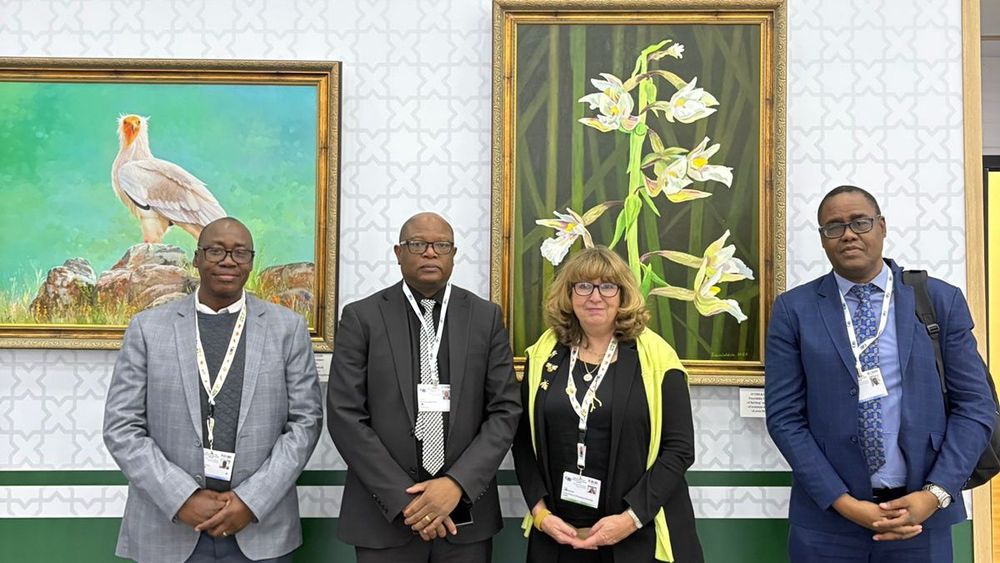 CBD Executive Secretary Astrid Schomaker with H.E Wynter Mmolotsi, Minister of Environment and Tourism, and the Botswana delegation at #CITESCoP20 