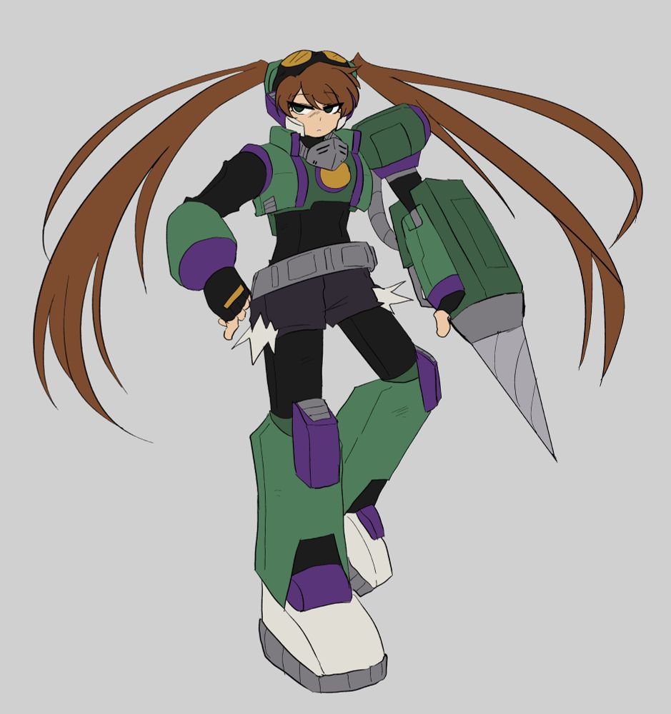 Illustration of Tempo/Quake Woman for my Rockman R AU.
