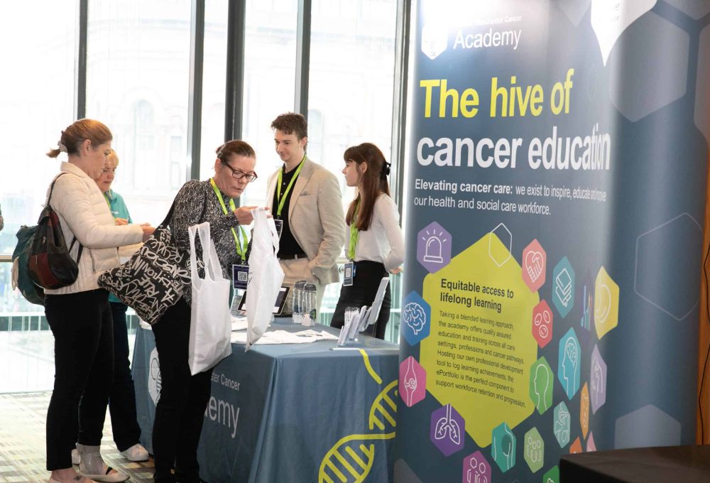 Image of the GM Cancer Academy stand at the Greater Manchester Cancer Conference 2024 