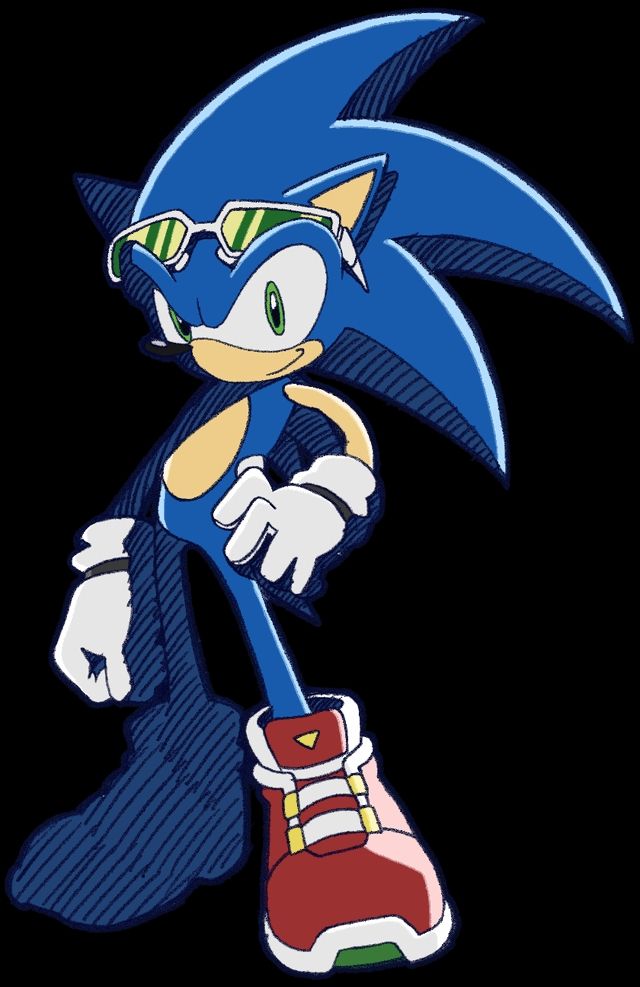 Sonic the Hedgehog in the "Sonic Riders" art style