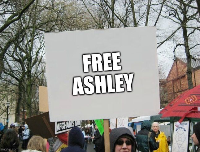 Free Ashley protest sign