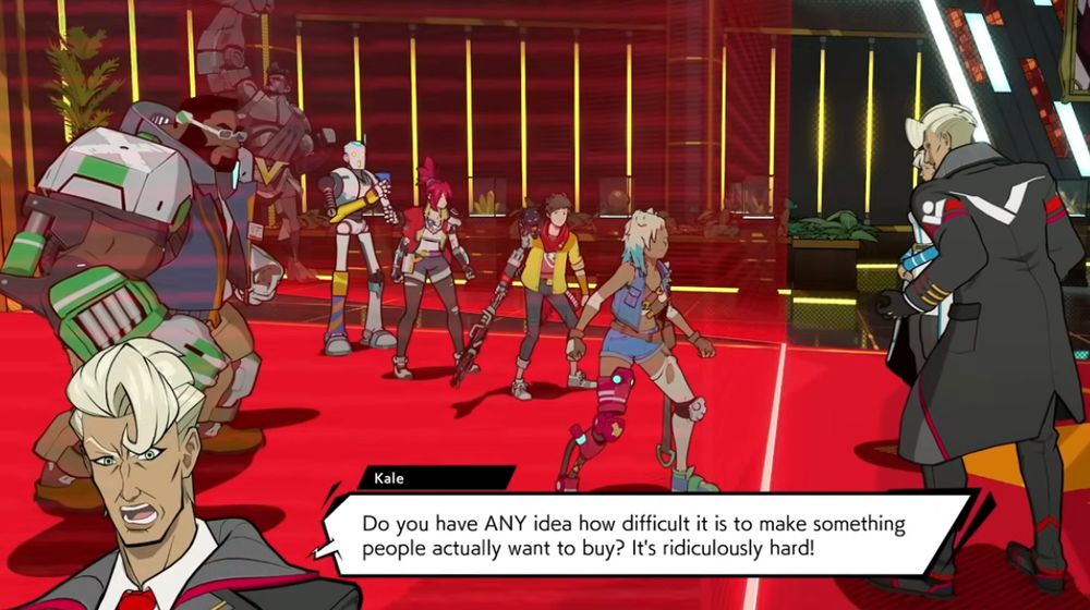 A follow up from the previous screencap. Kale barks in response: "DO you have ANY idea how difficult it is to make something people actually want to buy? It's ridiculously hard!"