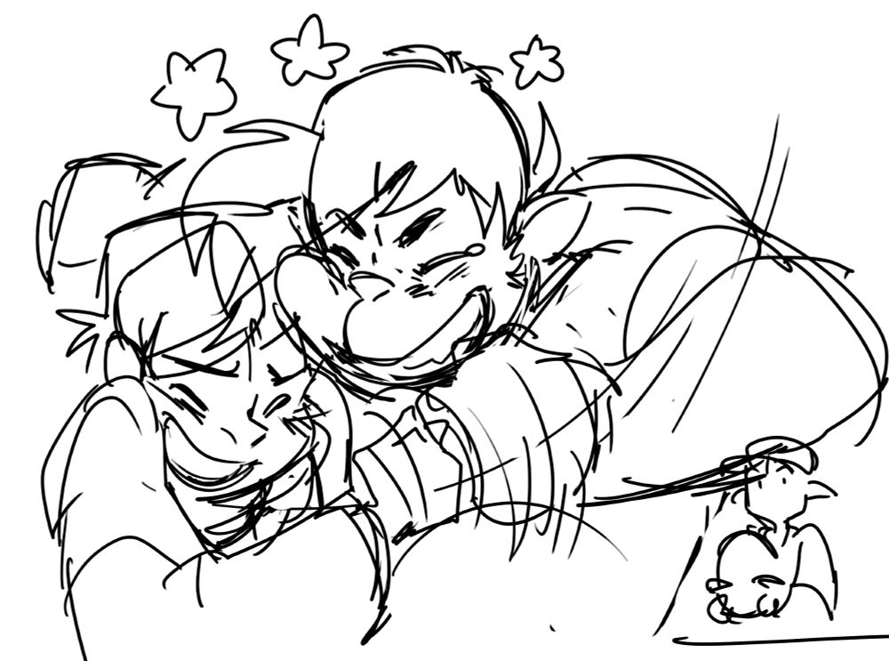 a doodle of depression and insecurity fistbumping but it's a blorbo and an orc blorbo, a blorborc if you would