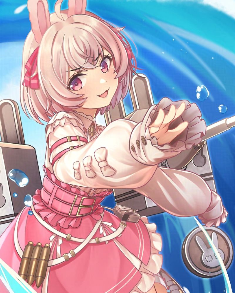 Pippa, vtuber under Phase Connect, in shipgirl style lolita cosplay. Art by Mr.2D