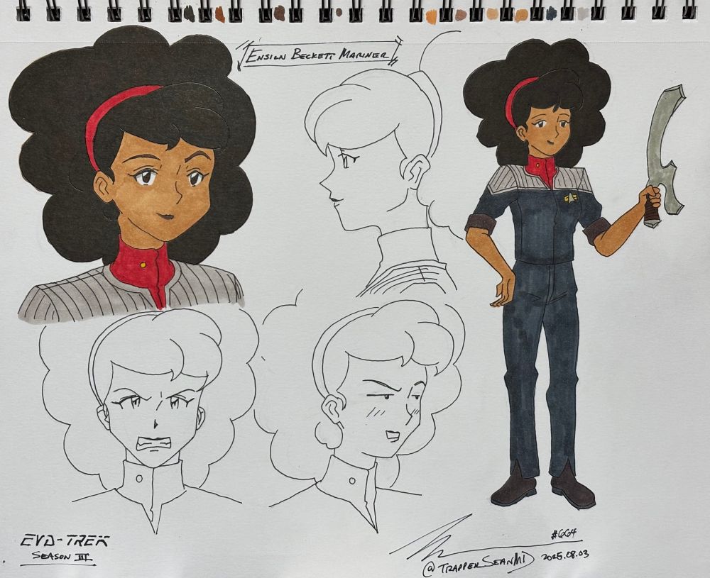 Anime-style Beckett Mariner from Star Trek: Lower Decks, during her younger Dominion War days