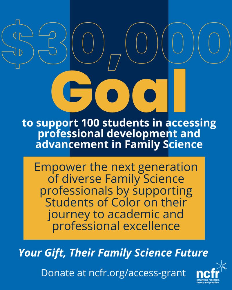Help us meet our goal - Support the NCFR Student Access Grant today!