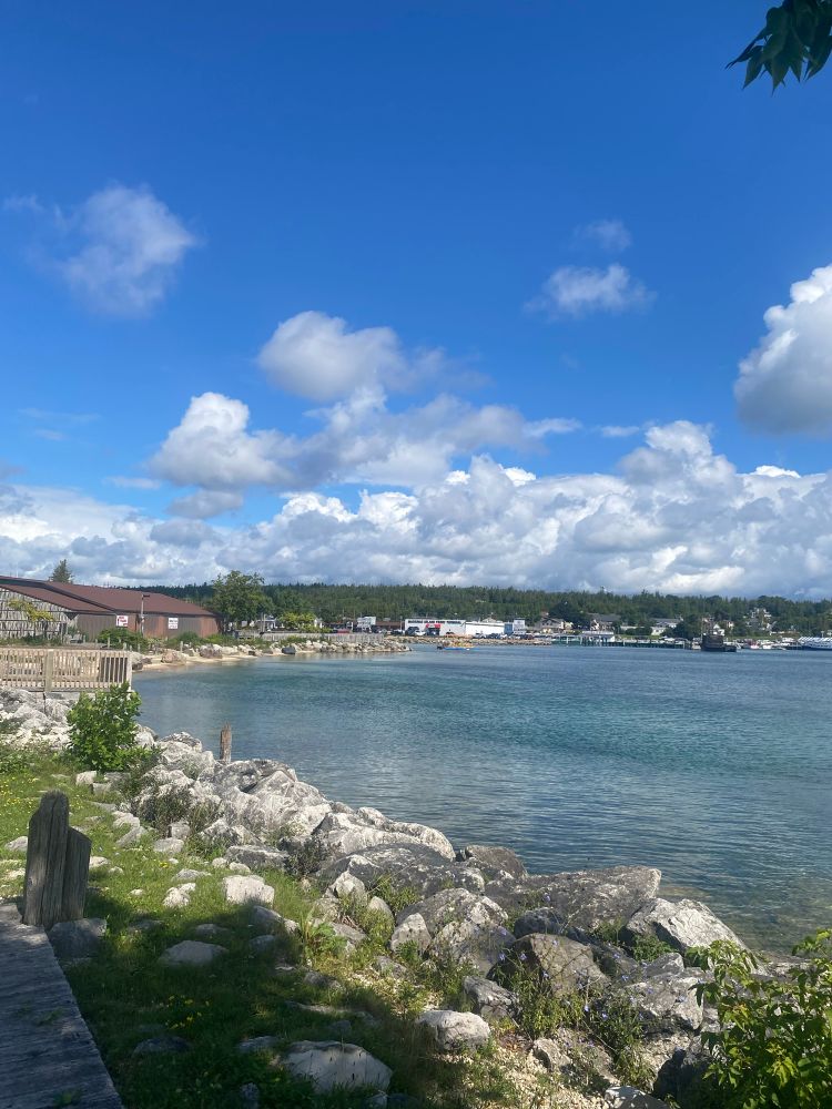 coast of the Lake, blue sky