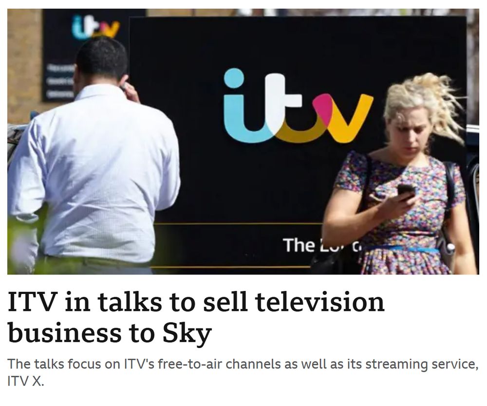 ITV in talks to sell television business to Sky