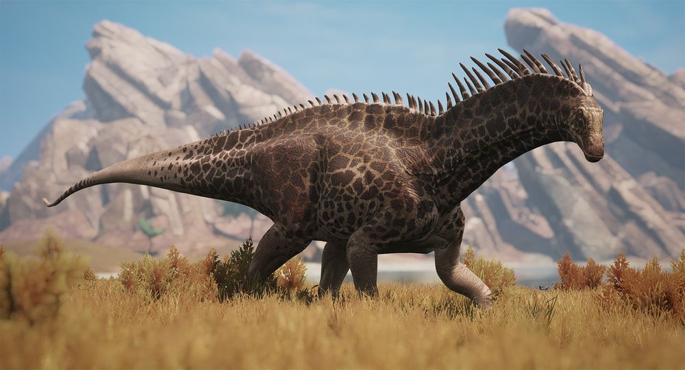 Amargasaurus with spikes down its back