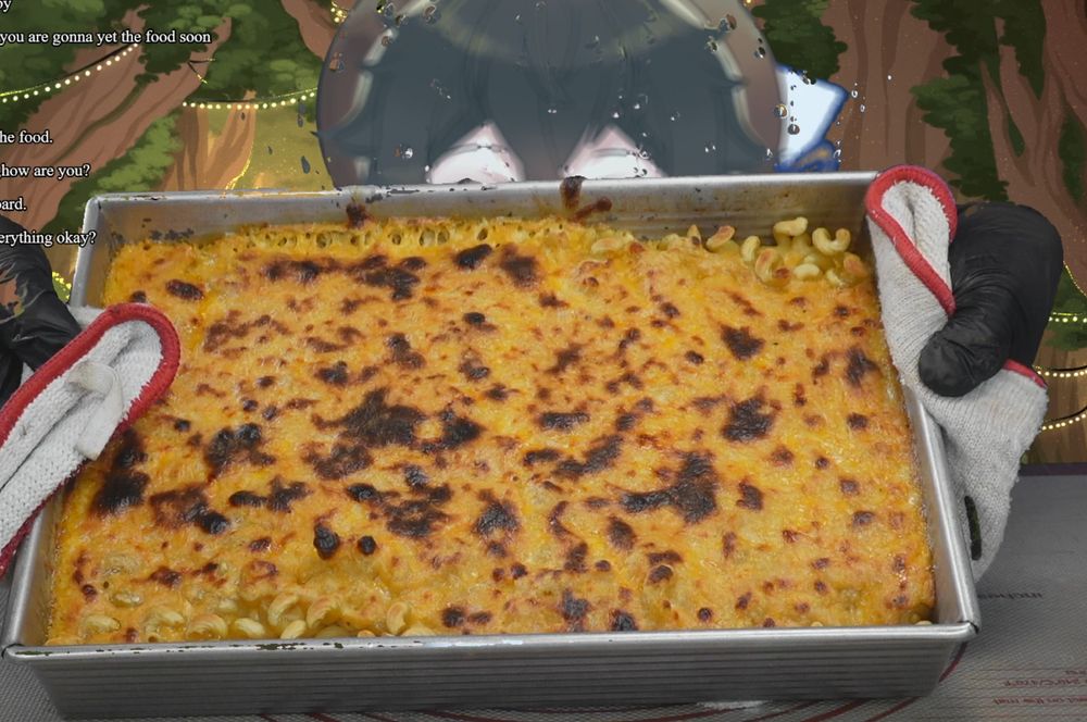 baked mac and cheese fresh out of the oven