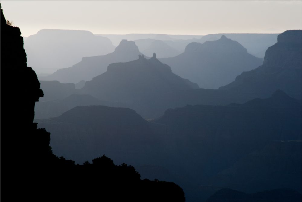 From the south rim of the Grand Canyon, just west of Pinal Point.