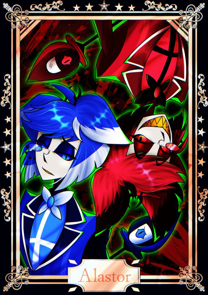 Alastor & Alastor
The 2P design was kindly provided by @ Anic_en.

#HazbinHotelAlastor 
#2PAlastor