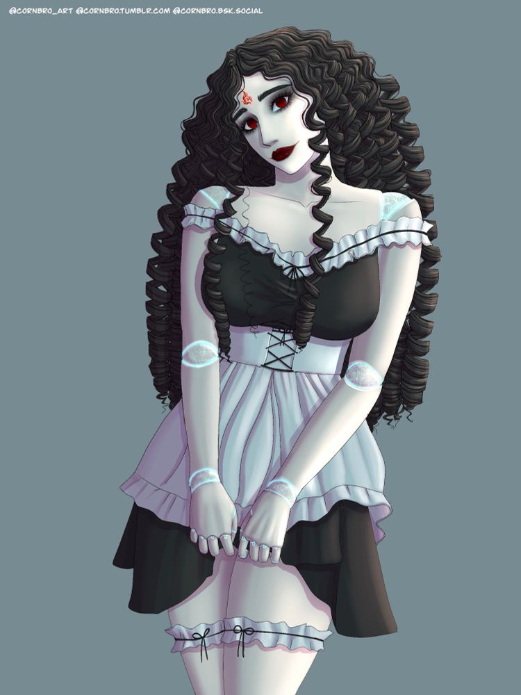 Bingjie robot looking like a cursed doll in maid costume 