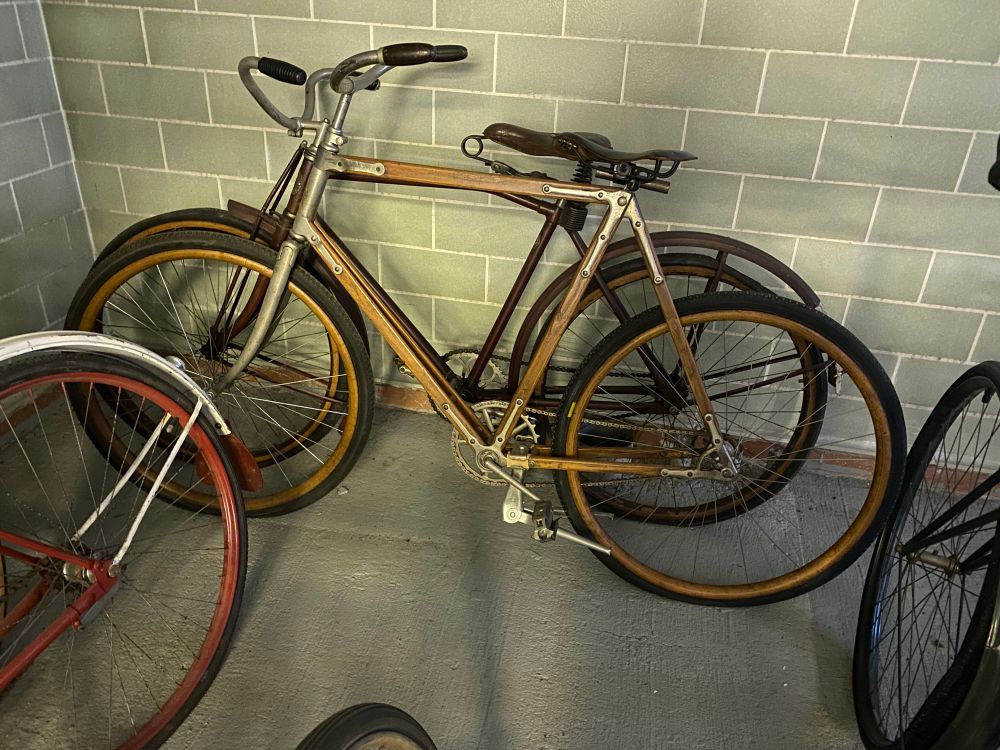Bicycle with a wooden frame