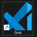 Visual Studio Code icon edited to look like the new Grok icon.