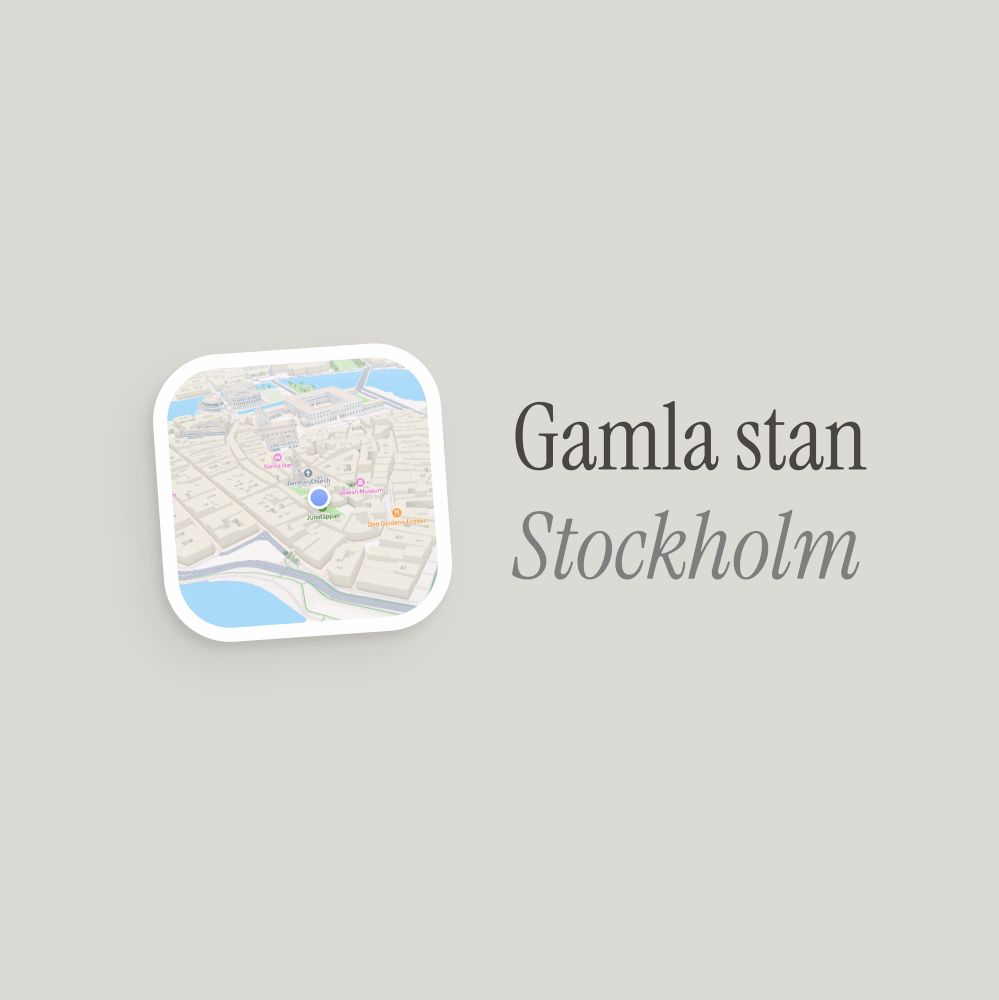 Location widget for the photo app Memory Lane showing Gamla Stan in Stockholm