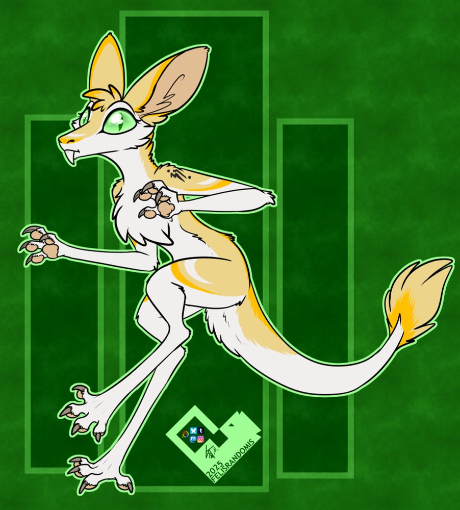 Digital art of a yinglet character in a general floating pose