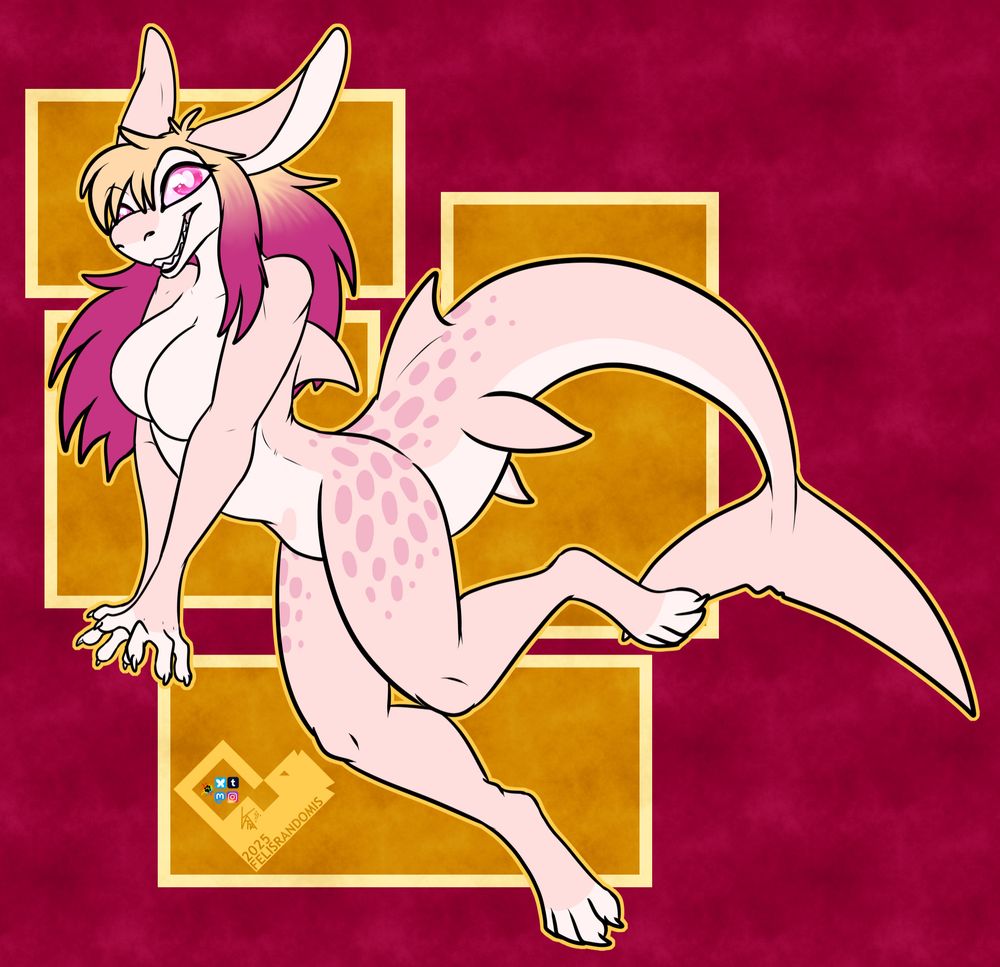 Digital art of a shark character in a general floating pose.