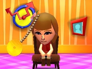 A mii being hypnotized by the hypnosis item